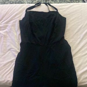 Spaghetti strap Square neck Black Jumpsuit